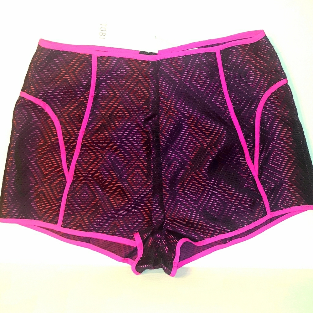 NWT**TOBI Hot Pink Brown Dress Shorts "Hot Pants" Short Shorts